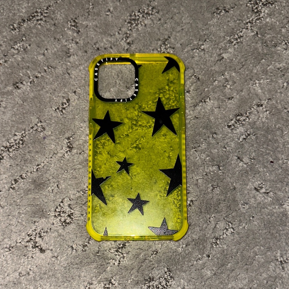 Casetify Clear Yellow Case with Black Stars